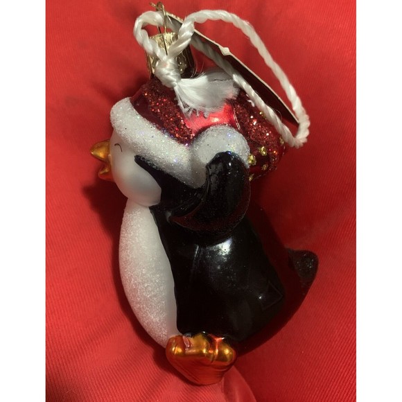 OLD WORLD CHRISTMAS DANCING PENGUIN AQUARIUM GLASS HANDPAINTED ORNAMENT 16095 - Picture 5 of 10